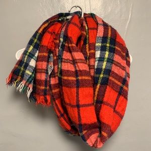 Old Navy Red Plaid Oversized Scarf